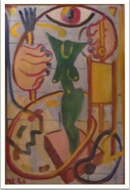 Ateliér, 1957, olej na lepence, 59x41 cm