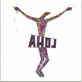 Stínitko k lampě, 2003, akryl, uhel na plátně, 170x170 cm