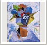 Kytice pro Franka, 2000, akryl na dřevotřísce, 83x66 cm