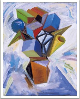 Kytice pro Franka, 2000, akryl na dřevotřísce, 83x66 cm