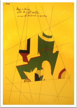 Velký interiér s měkkými stěnami v netradiční kompozici, 1979