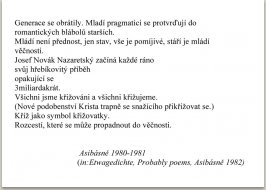 Asibásně Etwagedichte Probable poems, německý překlad M. Spielmann  anglický Paul Wilson Copyright M. Knížák, 1982