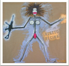 Hmyzí královna (Insetto regina), 2010, akryl a uhel na plátně, 190x190 cm
