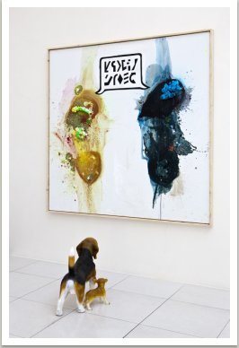 Comics II., 2014, akryl a papírová hmota na plátně, 190x190 cm