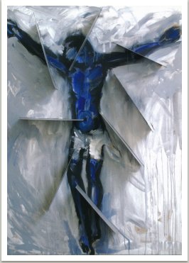 Ukřižování 2007 akryl, kov na plátně, 170x130 cm