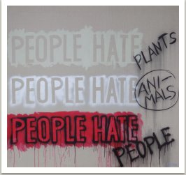 People hate people, 2017, akryl, uhel, sprej na plátně, 190x190 cm