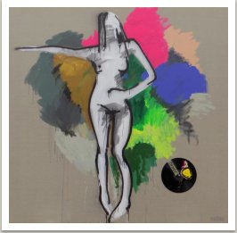 Tanec, 2017, akryl, sprej, umělá hmota na plátně, 190x190 cm