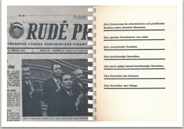 Stránka z komunistických novin Rudé právo, 1971; O revolucích, 1967