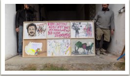Z cyklu Složené obrazy, 2019, akryl a uhel na dřevotřísce, 110x220 cm