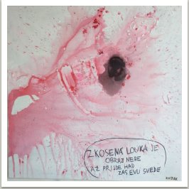 ZKOSENÁ LOUKA 2024 akryl a uhel na plátně, 150x150 cm
